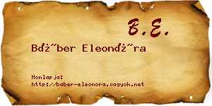 Báber Eleonóra névjegykártya